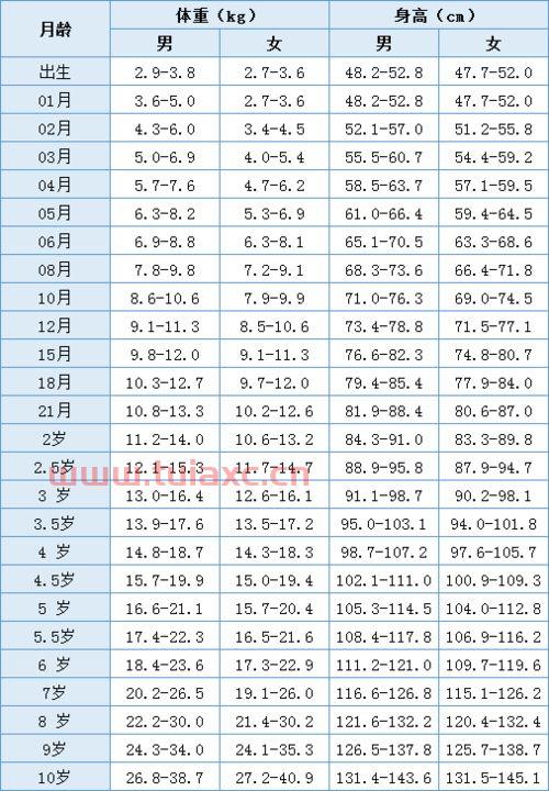 身高腿长对照表