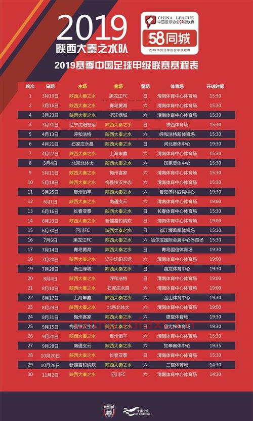 中国足球联赛赛程表