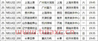 中超足球比赛时间表