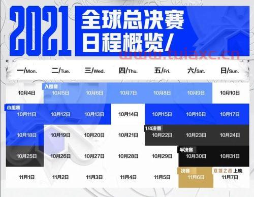 2021lol全球赛赛程表