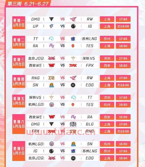 2021lpl夏季赛rng赛程