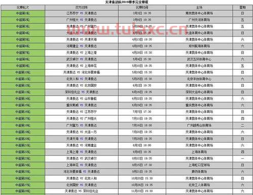 2019中超赛程公布