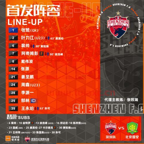 2021中超联赛北京国安赛程