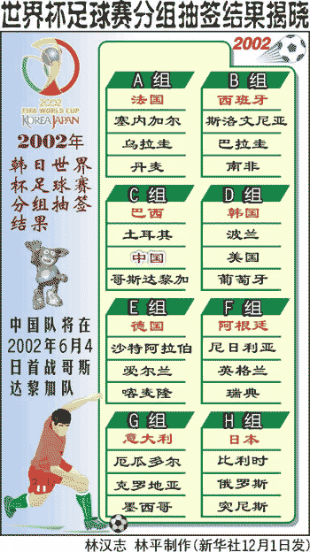 世界杯分组抽签结果喀麦隆