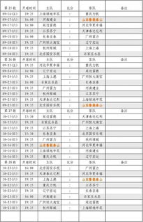 中超今年赛程表